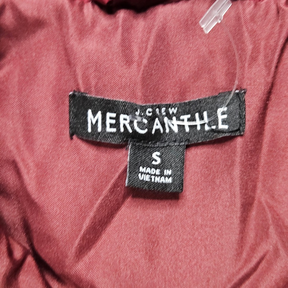 J‎ Crew Mercantile Ruffle Quilted Vest Womens S Burgundy Neck Zip Up J6869 FA18 - Picture 5 of 11